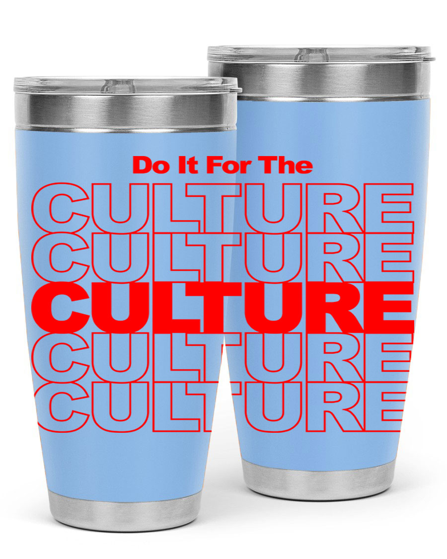 Black cotton tank top with 'Do It For The Culture' printed in bold letters, showcasing cultural pride.