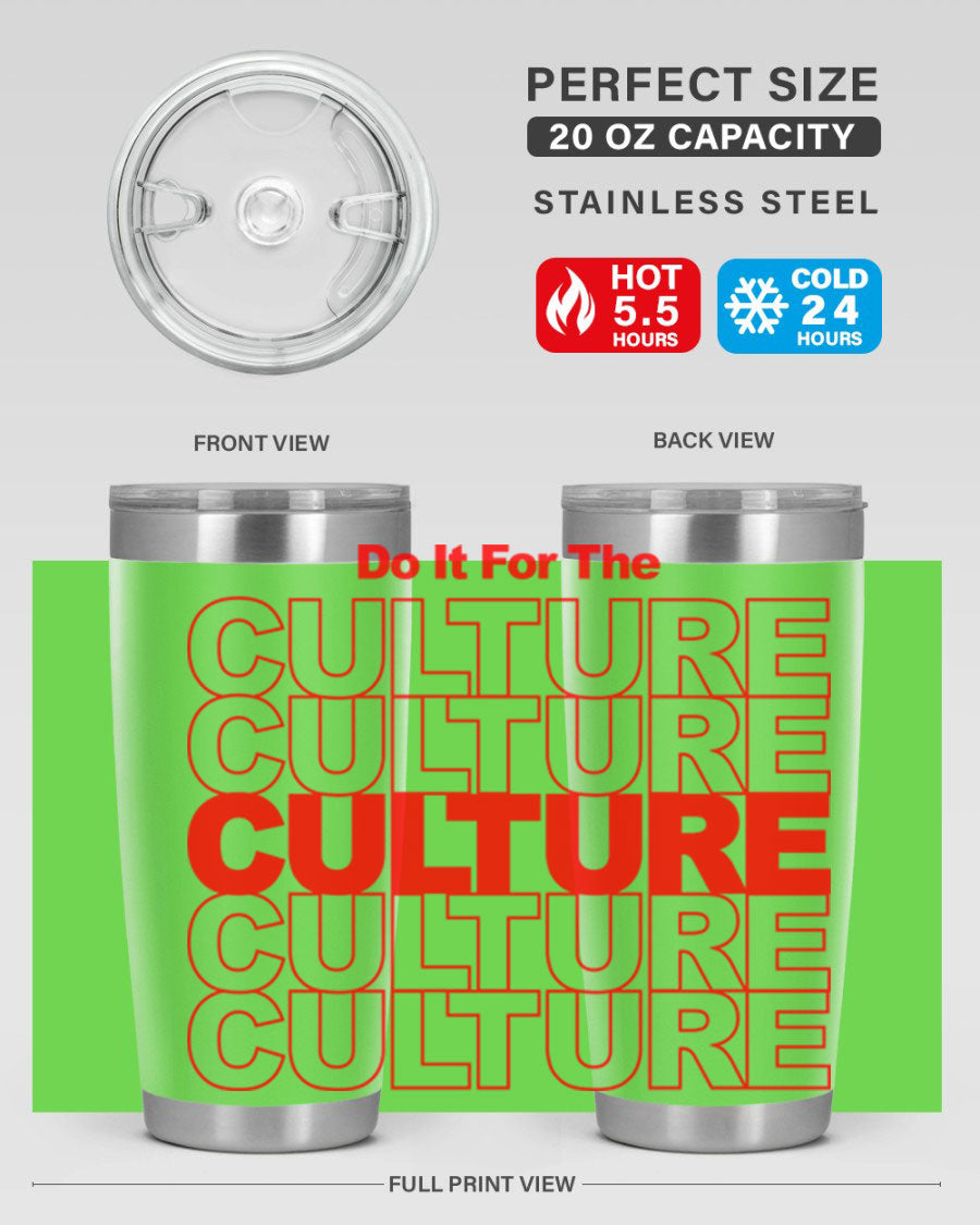 Black cotton tank top with 'Do It For The Culture' printed in bold letters, showcasing cultural pride.