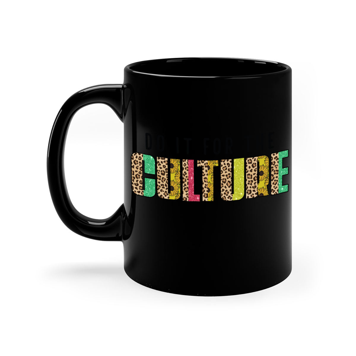 Do It For The Culture Juneteenth Mug with colorful handle and glossy finish, available in multiple colors and sizes.