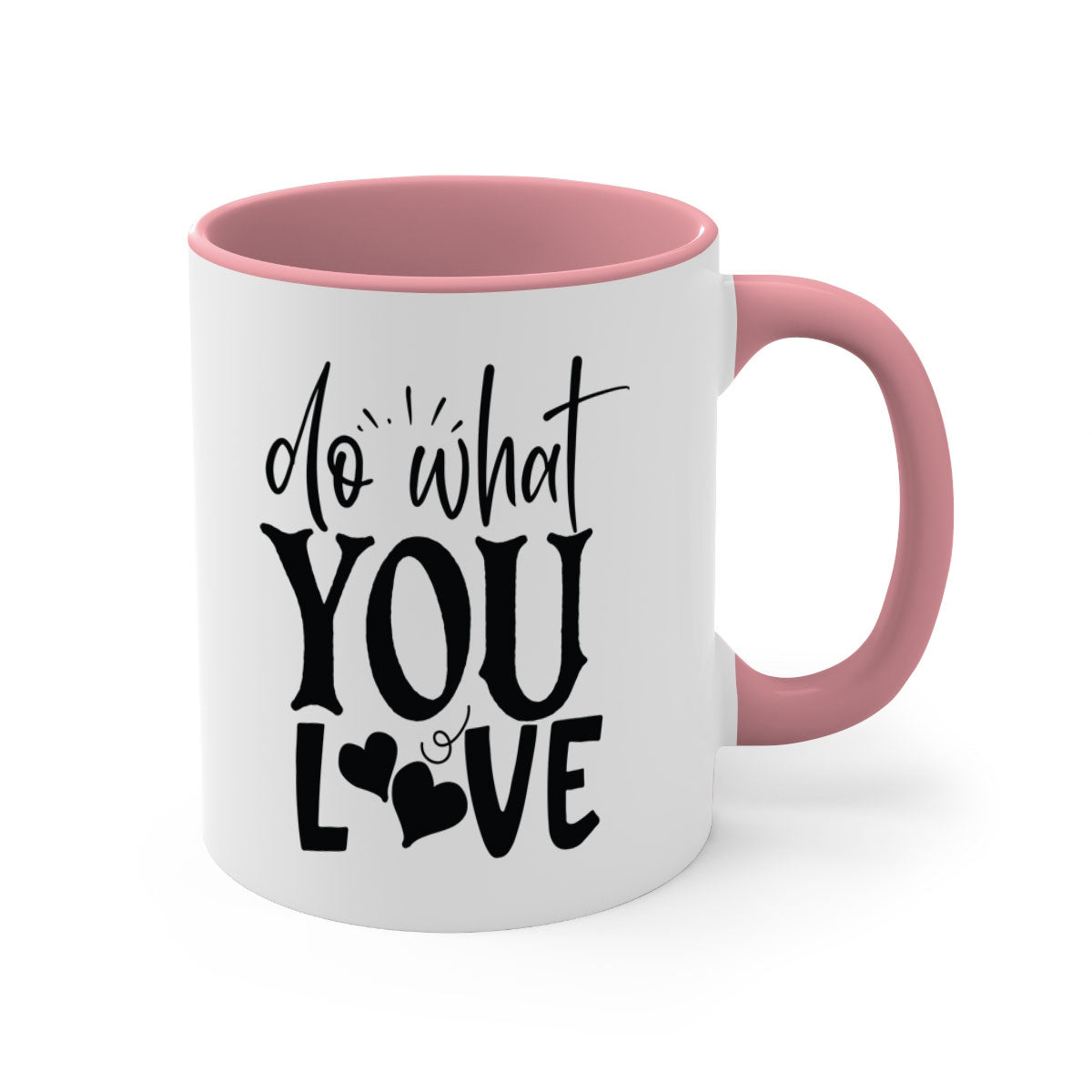 Do What You Love Style 126# Mug with colorful handle and glossy finish, available in multiple colors and sizes.