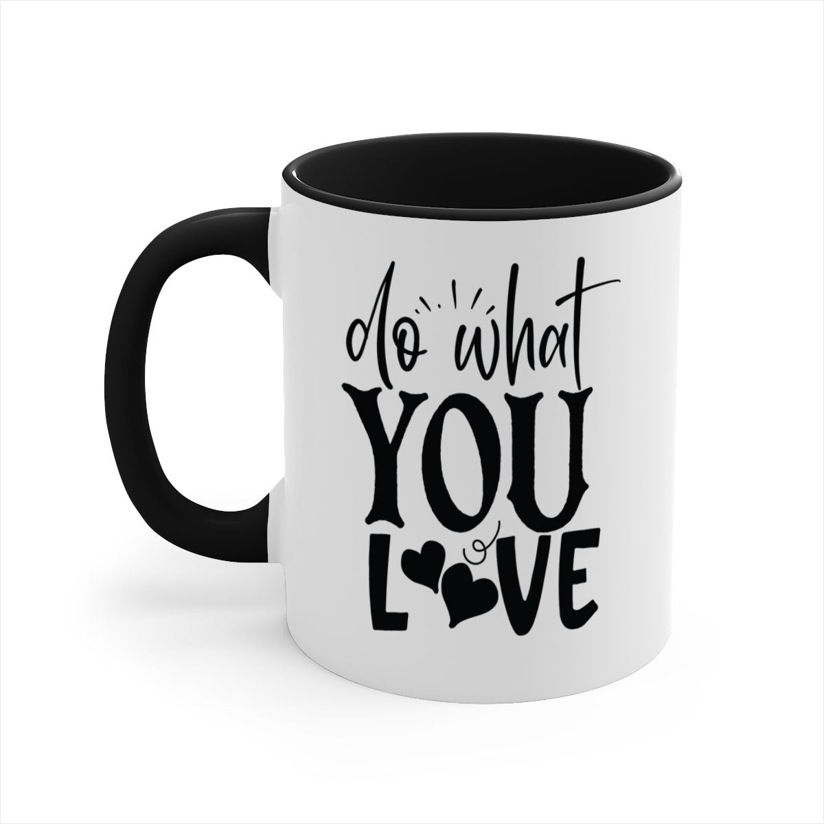 Do What You Love Style 126# Mug with colorful handle and glossy finish, available in multiple colors and sizes.
