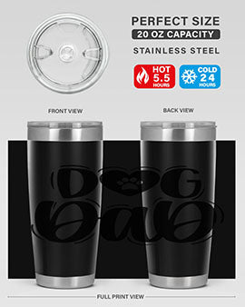Dog Dad Style 30# Tumbler in stainless steel with a stylish design, perfect for dog lovers.