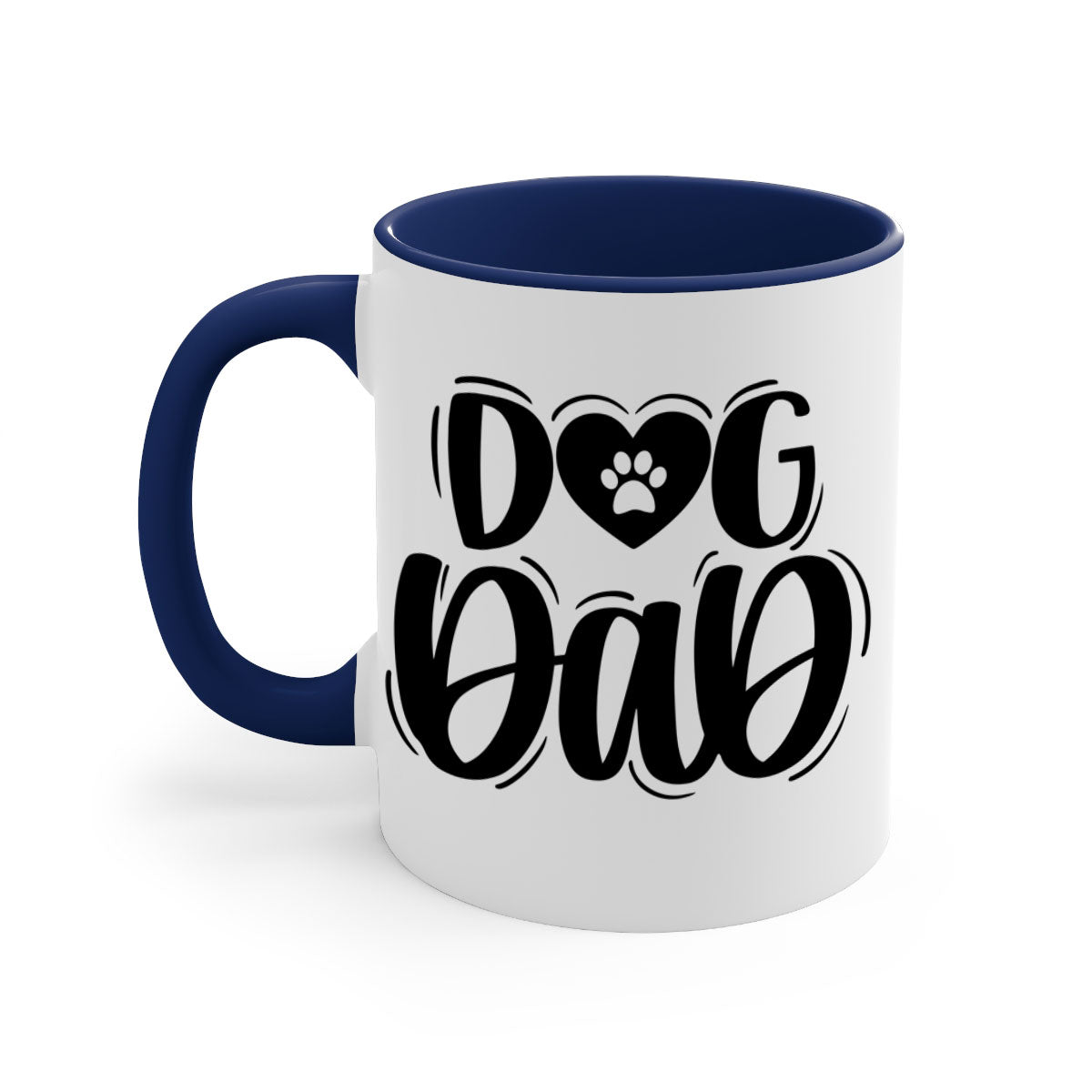 Dog Dad Style 30# Mug featuring a two-tone design with a colored handle and glossy finish, available in multiple colors.