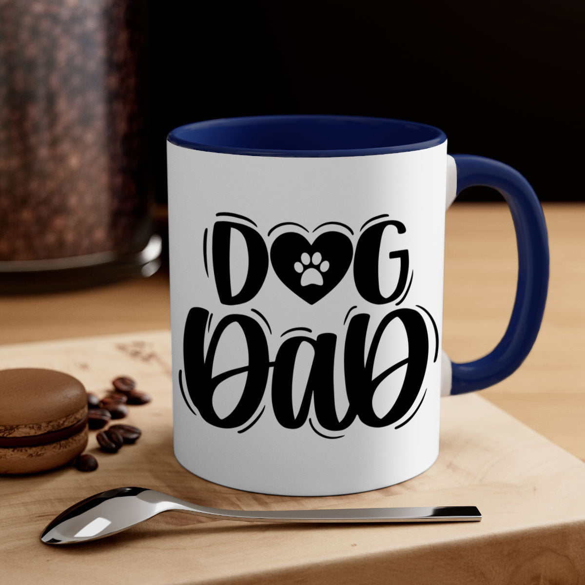 Dog Dad Style 30# Mug featuring a two-tone design with a colored handle and glossy finish, available in multiple colors.