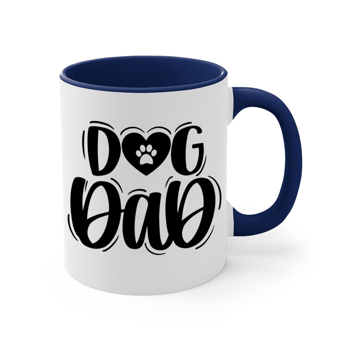 Dog Dad Style 30# Mug featuring a two-tone design with a colored handle and glossy finish, available in multiple colors.