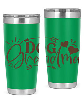 Dog Grandma Style 101# 20oz Tumbler featuring double wall vacuum stainless steel and a stylish design for dog lovers.