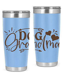 Dog Grandma Style 101# 20oz Tumbler featuring double wall vacuum stainless steel and a stylish design for dog lovers.