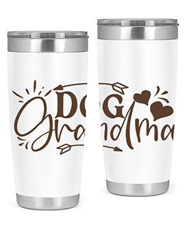 Dog Grandma Style 101# 20oz Tumbler featuring double wall vacuum stainless steel and a stylish design for dog lovers.