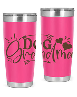 Dog Grandma Style 101# 20oz Tumbler featuring double wall vacuum stainless steel and a stylish design for dog lovers.