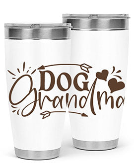 Dog Grandma Style 101# 20oz Tumbler featuring double wall vacuum stainless steel and a stylish design for dog lovers.