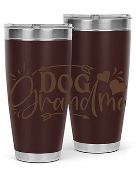 Dog Grandma Style 101# 20oz Tumbler featuring double wall vacuum stainless steel and a stylish design for dog lovers.