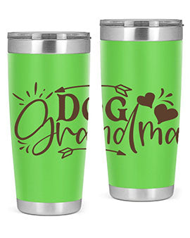 Dog Grandma Style 101# 20oz Tumbler featuring double wall vacuum stainless steel and a stylish design for dog lovers.