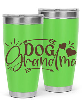 Dog Grandma Style 101# 20oz Tumbler featuring double wall vacuum stainless steel and a stylish design for dog lovers.