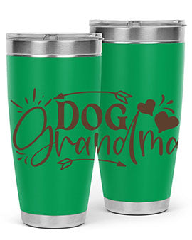 Dog Grandma Style 101# 20oz Tumbler featuring double wall vacuum stainless steel and a stylish design for dog lovers.