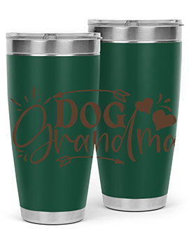 Dog Grandma Style 101# 20oz Tumbler featuring double wall vacuum stainless steel and a stylish design for dog lovers.