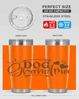 Dog Grandma Style 101# 20oz Tumbler featuring double wall vacuum stainless steel and a stylish design for dog lovers.