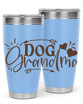 Dog Grandma Style 101# 20oz Tumbler featuring double wall vacuum stainless steel and a stylish design for dog lovers.