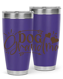 Dog Grandma Style 101# 20oz Tumbler featuring double wall vacuum stainless steel and a stylish design for dog lovers.