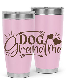 Dog Grandma Style 101# 20oz Tumbler featuring double wall vacuum stainless steel and a stylish design for dog lovers.