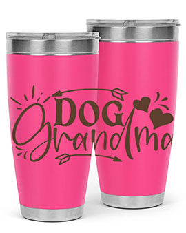 Dog Grandma Style 101# 20oz Tumbler featuring double wall vacuum stainless steel and a stylish design for dog lovers.