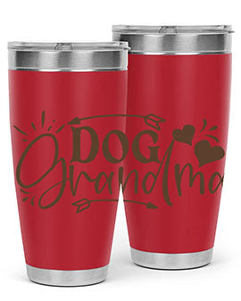 Dog Grandma Style 101# 20oz Tumbler featuring double wall vacuum stainless steel and a stylish design for dog lovers.