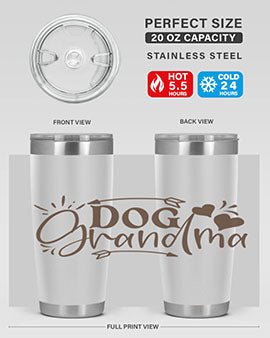 Dog Grandma Style 101# 20oz Tumbler featuring double wall vacuum stainless steel and a stylish design for dog lovers.