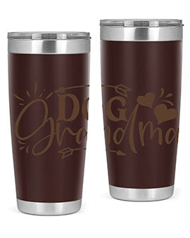 Dog Grandma Style 101# 20oz Tumbler featuring double wall vacuum stainless steel and a stylish design for dog lovers.