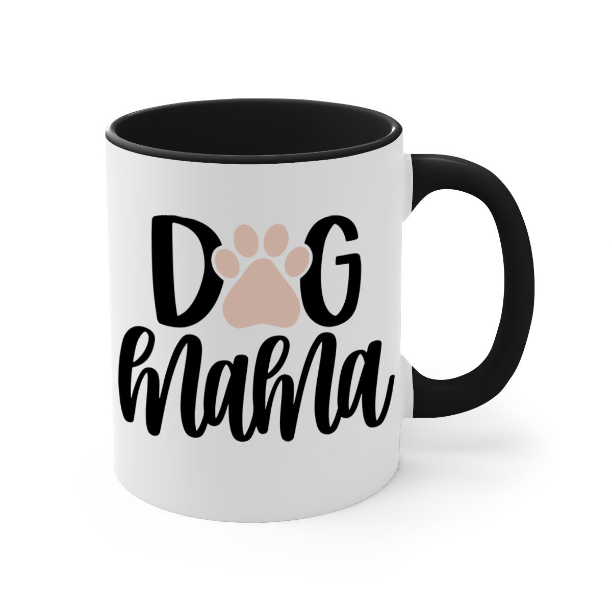 Dog Mama Style 28# Mug with colorful handle and glossy finish, available in multiple colors and sizes.
