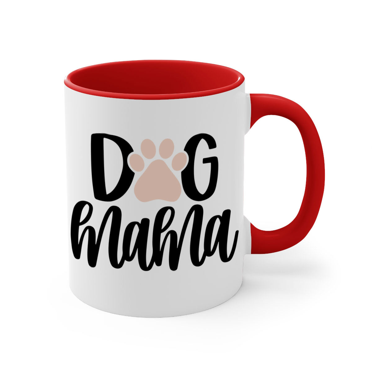 Dog Mama Style 28# Mug with colorful handle and glossy finish, available in multiple colors and sizes.