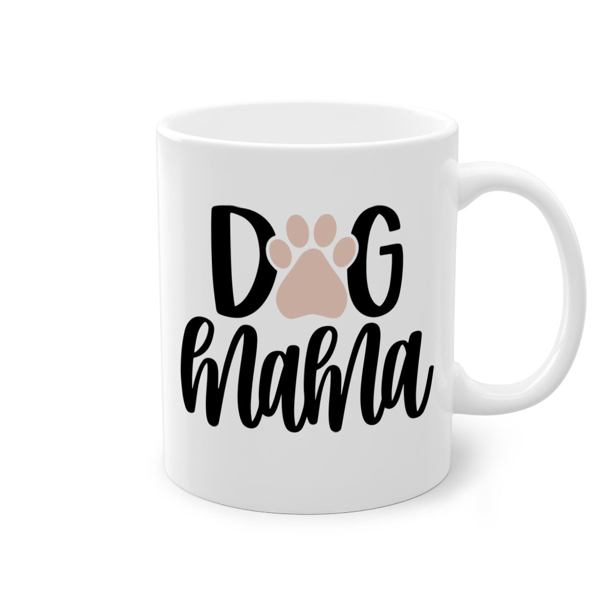 Dog Mama Style 28# Mug with colorful handle and glossy finish, available in multiple colors and sizes.