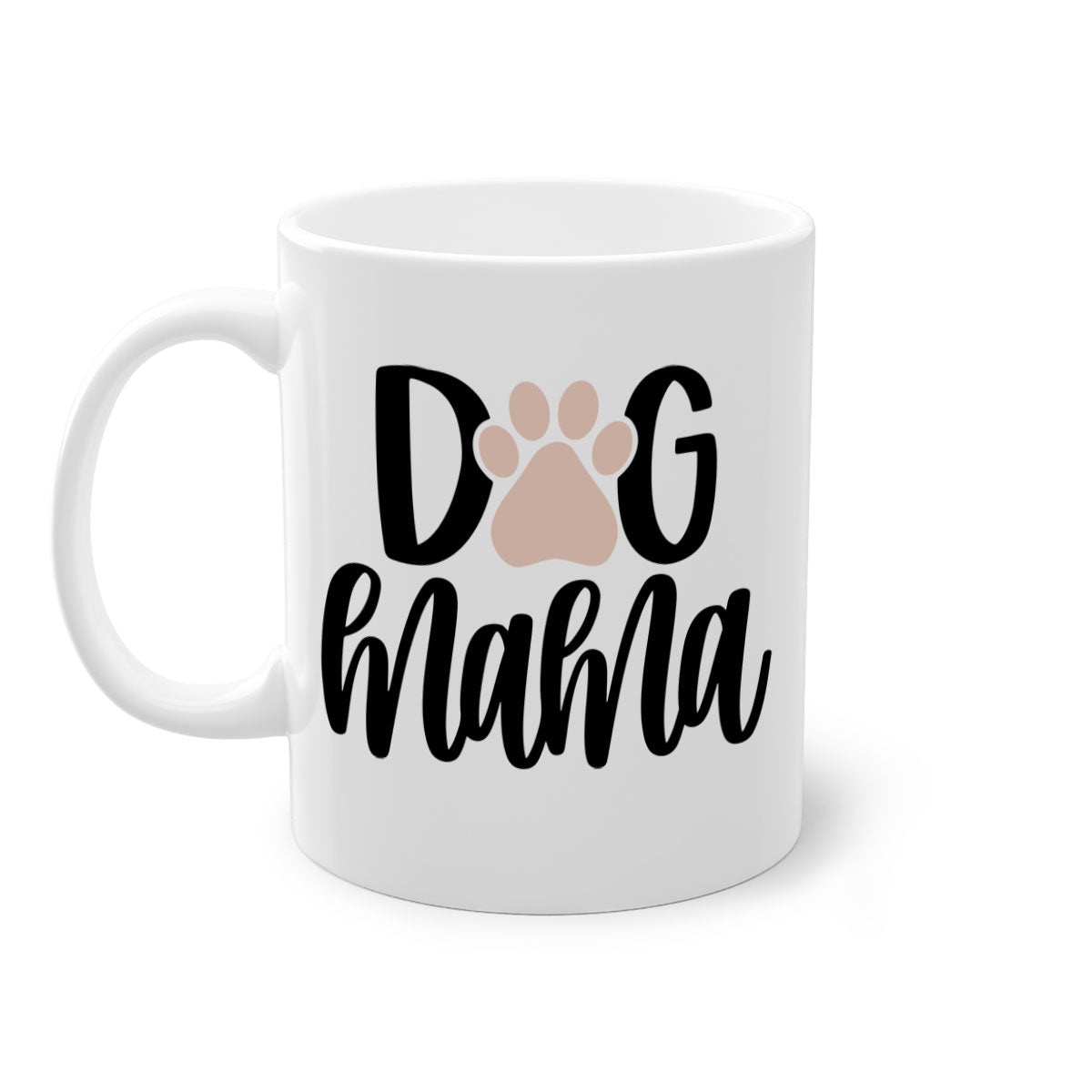 Dog Mama Style 28# Mug with colorful handle and glossy finish, available in multiple colors and sizes.