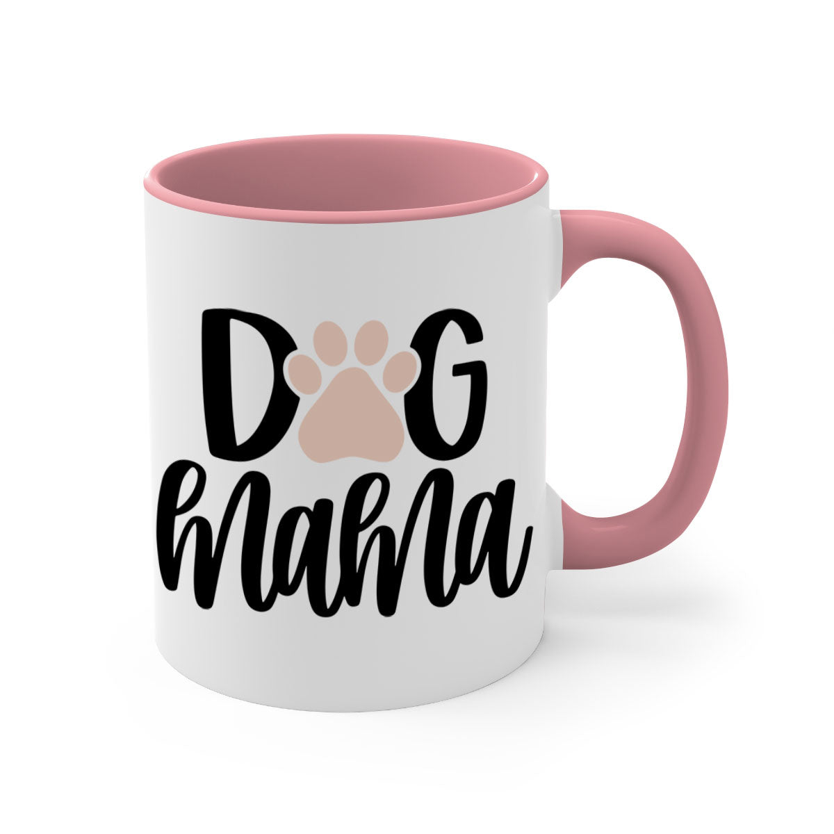 Dog Mama Style 28# Mug with colorful handle and glossy finish, available in multiple colors and sizes.