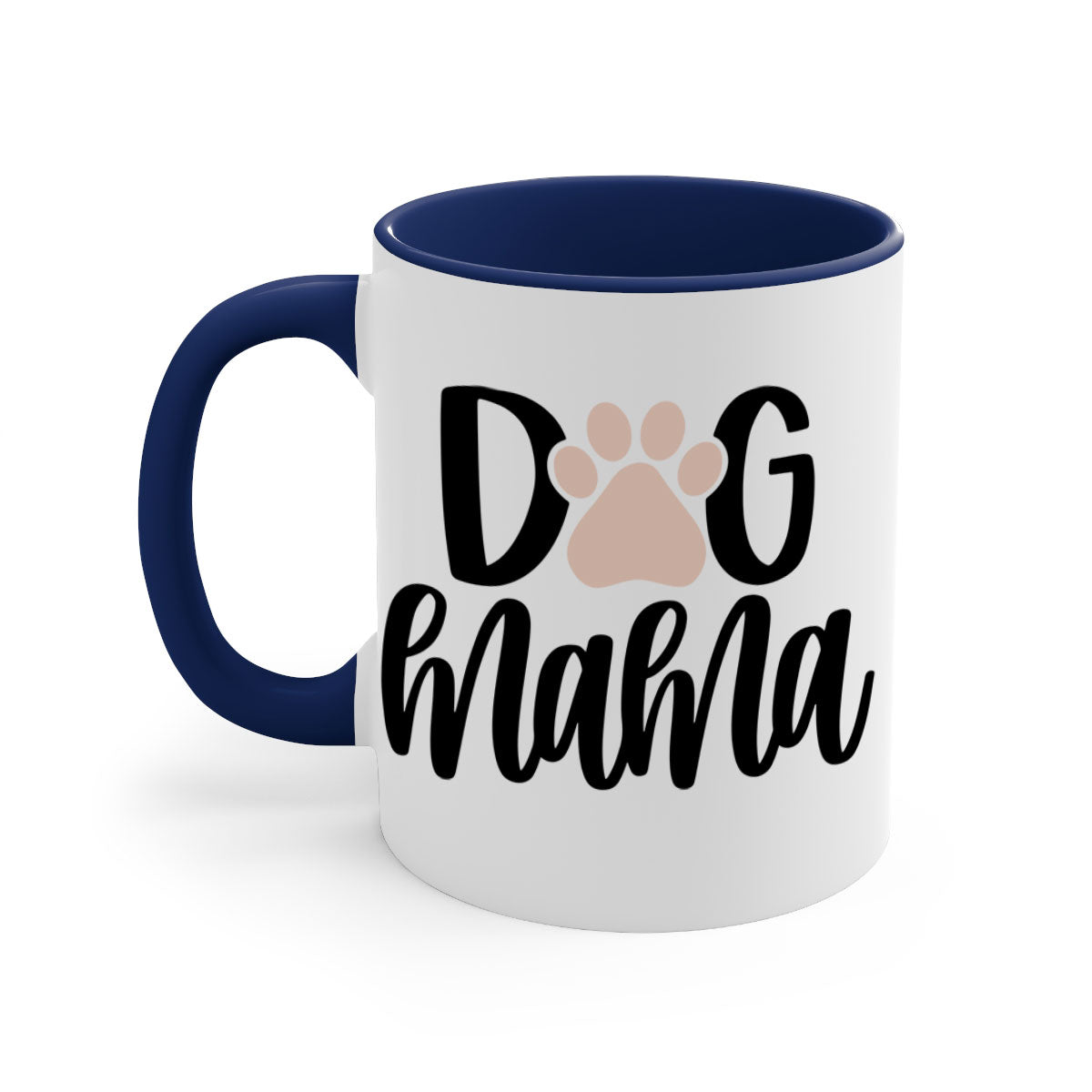 Dog Mama Style 28# Mug with colorful handle and glossy finish, available in multiple colors and sizes.