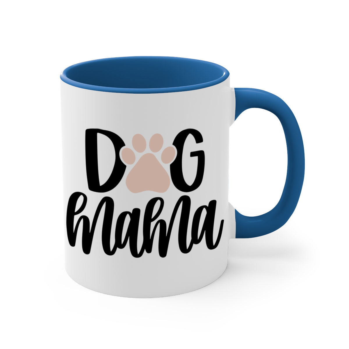 Dog Mama Style 28# Mug with colorful handle and glossy finish, available in multiple colors and sizes.