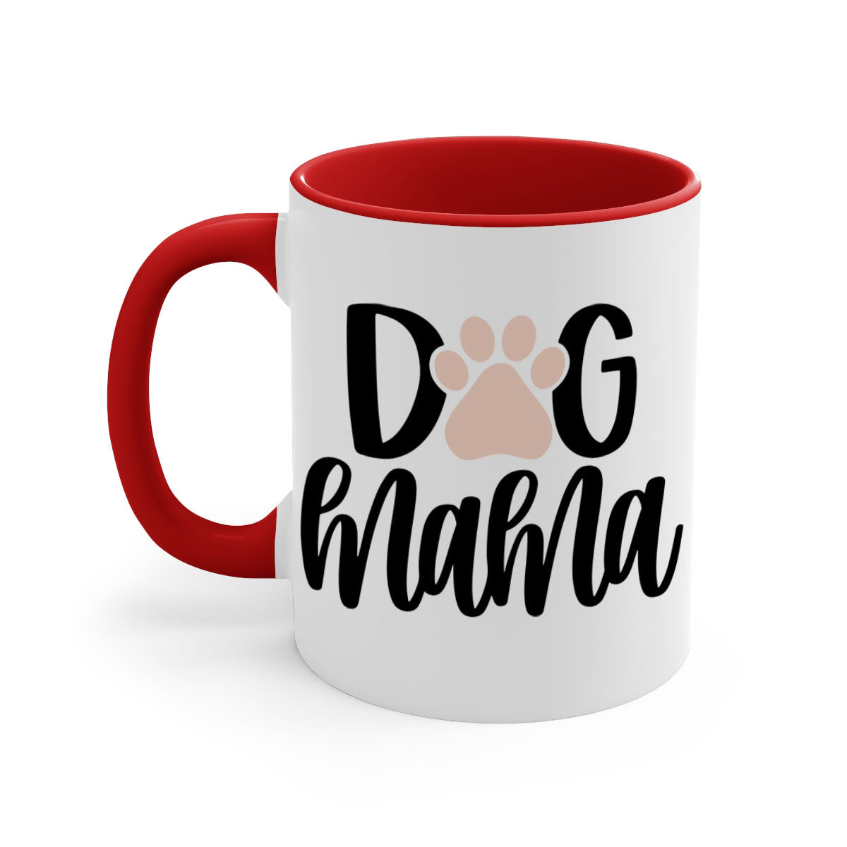 Dog Mama Style 28# Mug with colorful handle and glossy finish, available in multiple colors and sizes.