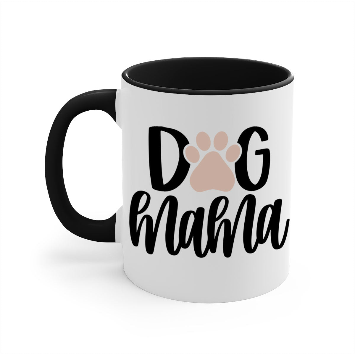 Dog Mama Style 28# Mug with colorful handle and glossy finish, available in multiple colors and sizes.