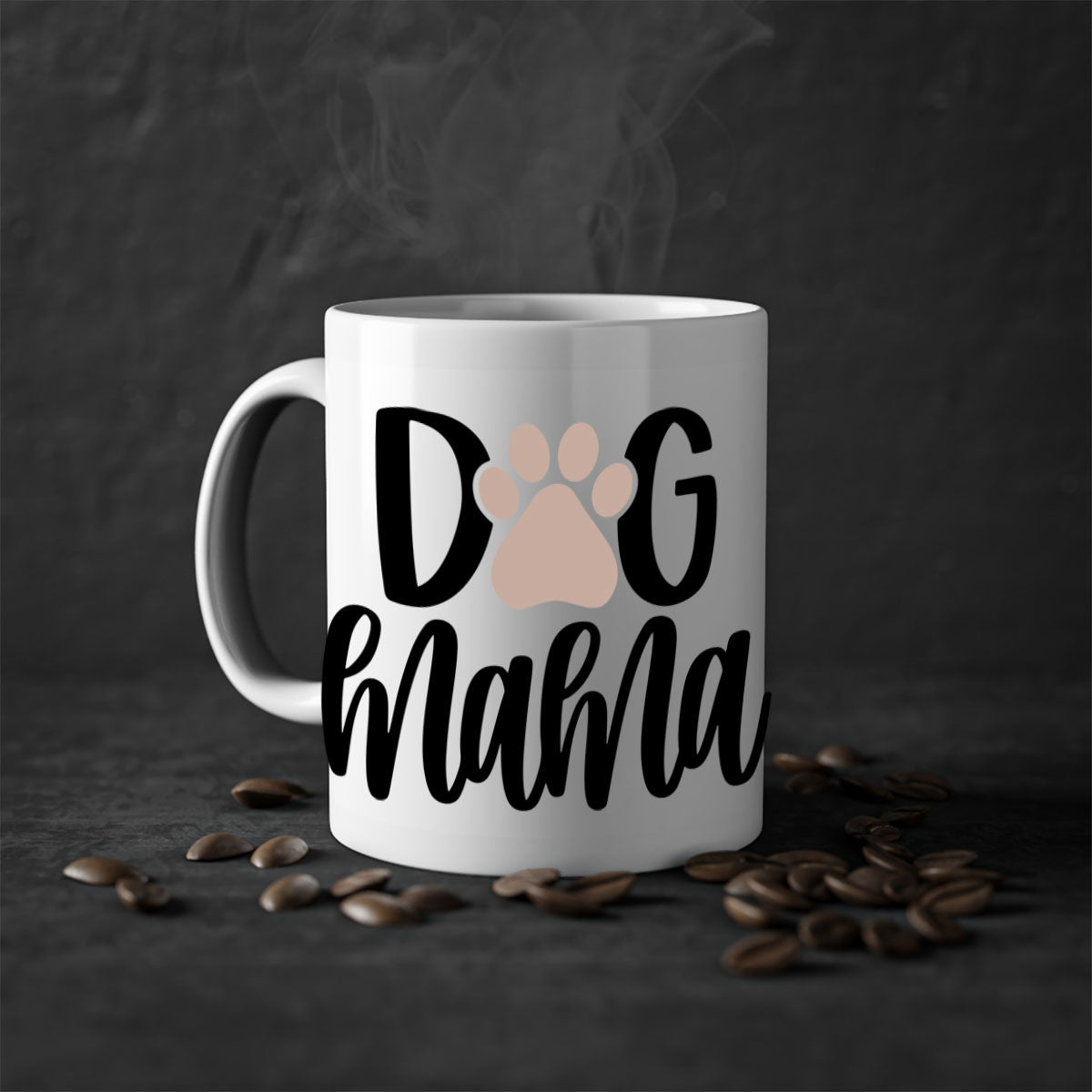 Dog Mama Style 28# Mug with colorful handle and glossy finish, available in multiple colors and sizes.