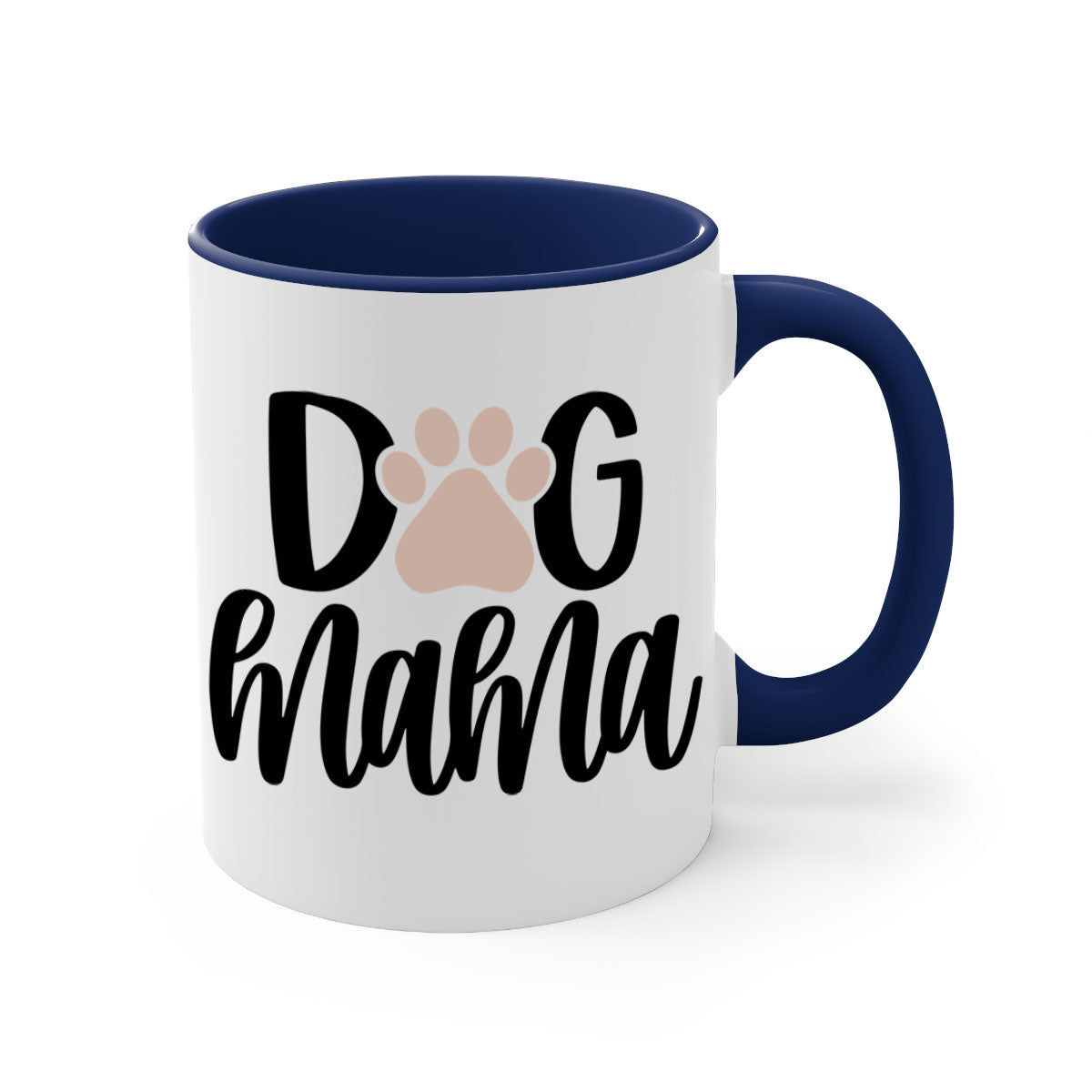 Dog Mama Style 28# Mug with colorful handle and glossy finish, available in multiple colors and sizes.