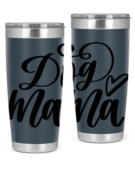 Dog Mama Style 29# Tumbler in stainless steel with a stylish design, perfect for dog lovers.