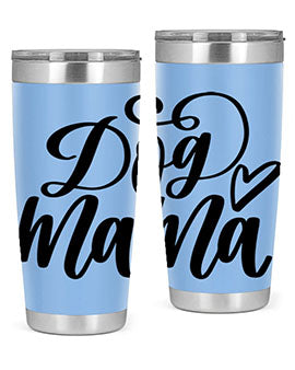 Dog Mama Style 29# Tumbler in stainless steel with a stylish design, perfect for dog lovers.