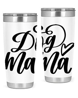 Dog Mama Style 29# Tumbler in stainless steel with a stylish design, perfect for dog lovers.