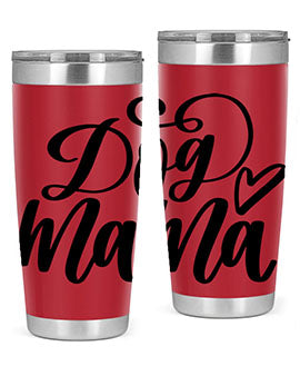Dog Mama Style 29# Tumbler in stainless steel with a stylish design, perfect for dog lovers.