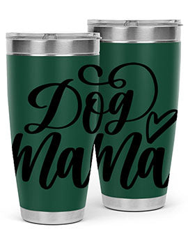 Dog Mama Style 29# Tumbler in stainless steel with a stylish design, perfect for dog lovers.