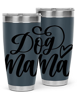 Dog Mama Style 29# Tumbler in stainless steel with a stylish design, perfect for dog lovers.