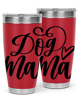 Dog Mama Style 29# Tumbler in stainless steel with a stylish design, perfect for dog lovers.