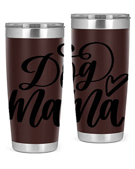 Dog Mama Style 29# Tumbler in stainless steel with a stylish design, perfect for dog lovers.