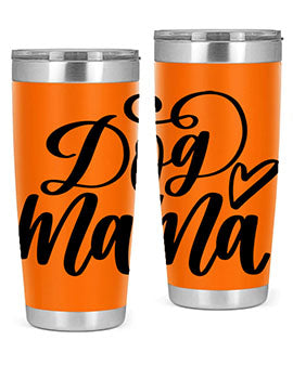 Dog Mama Style 29# Tumbler in stainless steel with a stylish design, perfect for dog lovers.