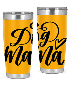 Dog Mama Style 29# Tumbler in stainless steel with a stylish design, perfect for dog lovers.