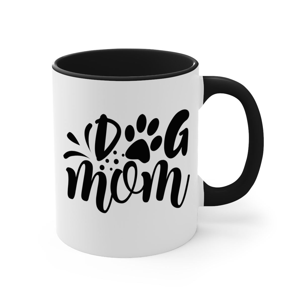 Dog Mom 268# Mug with colorful handle and glossy finish, available in multiple colors and sizes.
