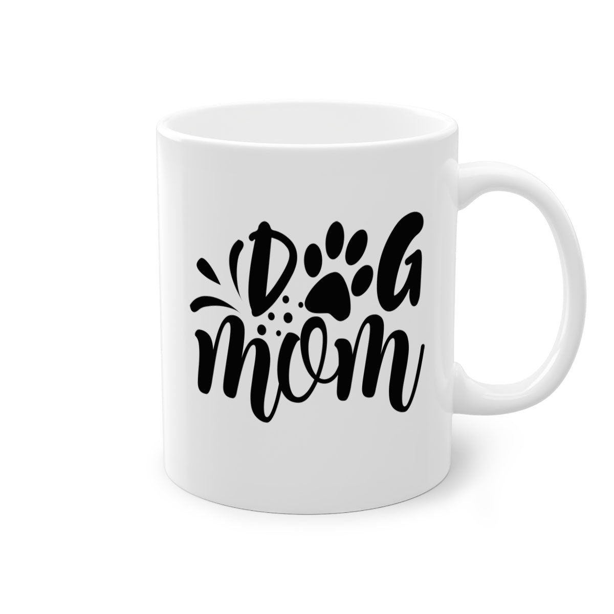 Dog Mom 268# Mug with colorful handle and glossy finish, available in multiple colors and sizes.